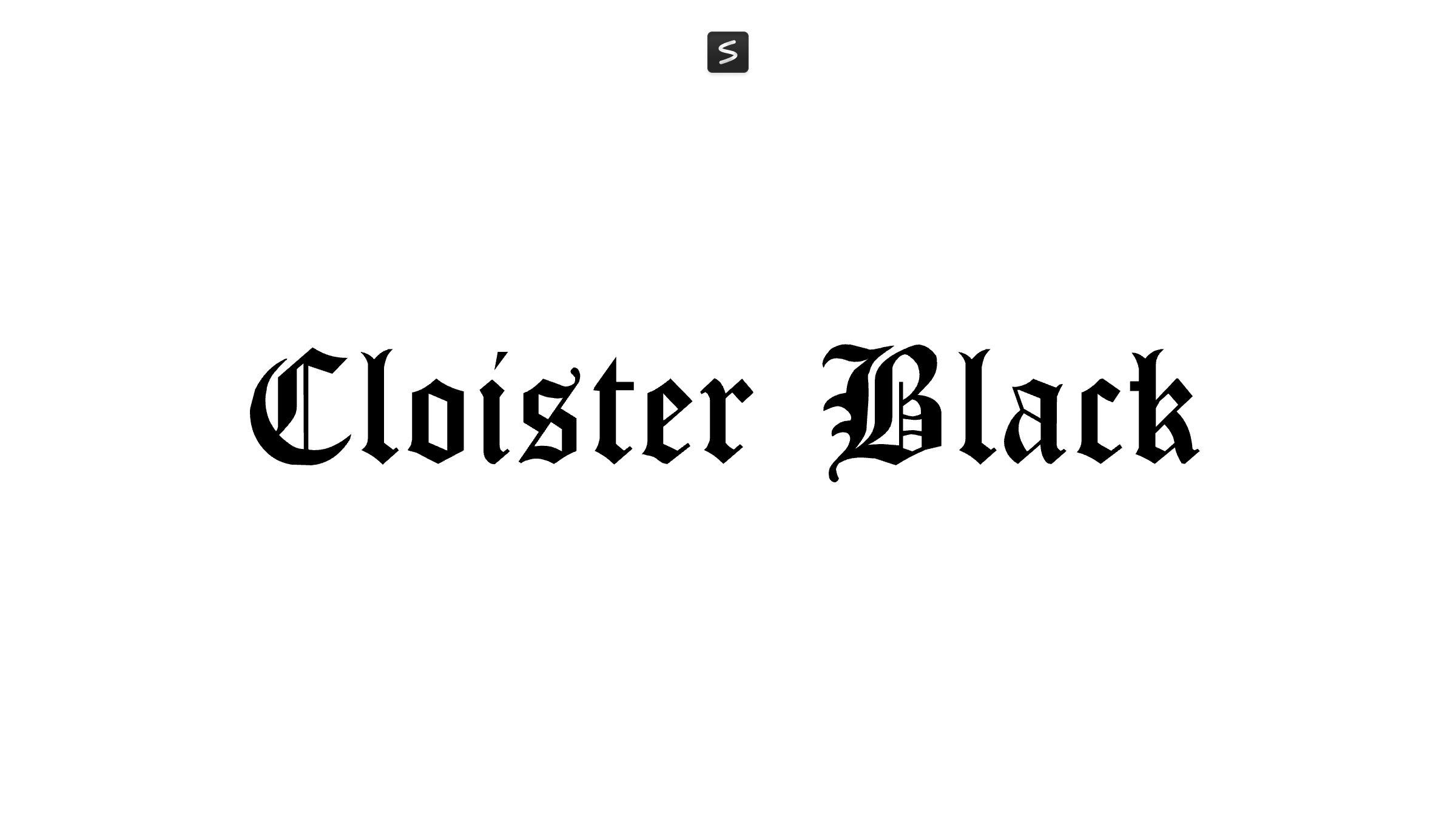 Cloister Black Font in action