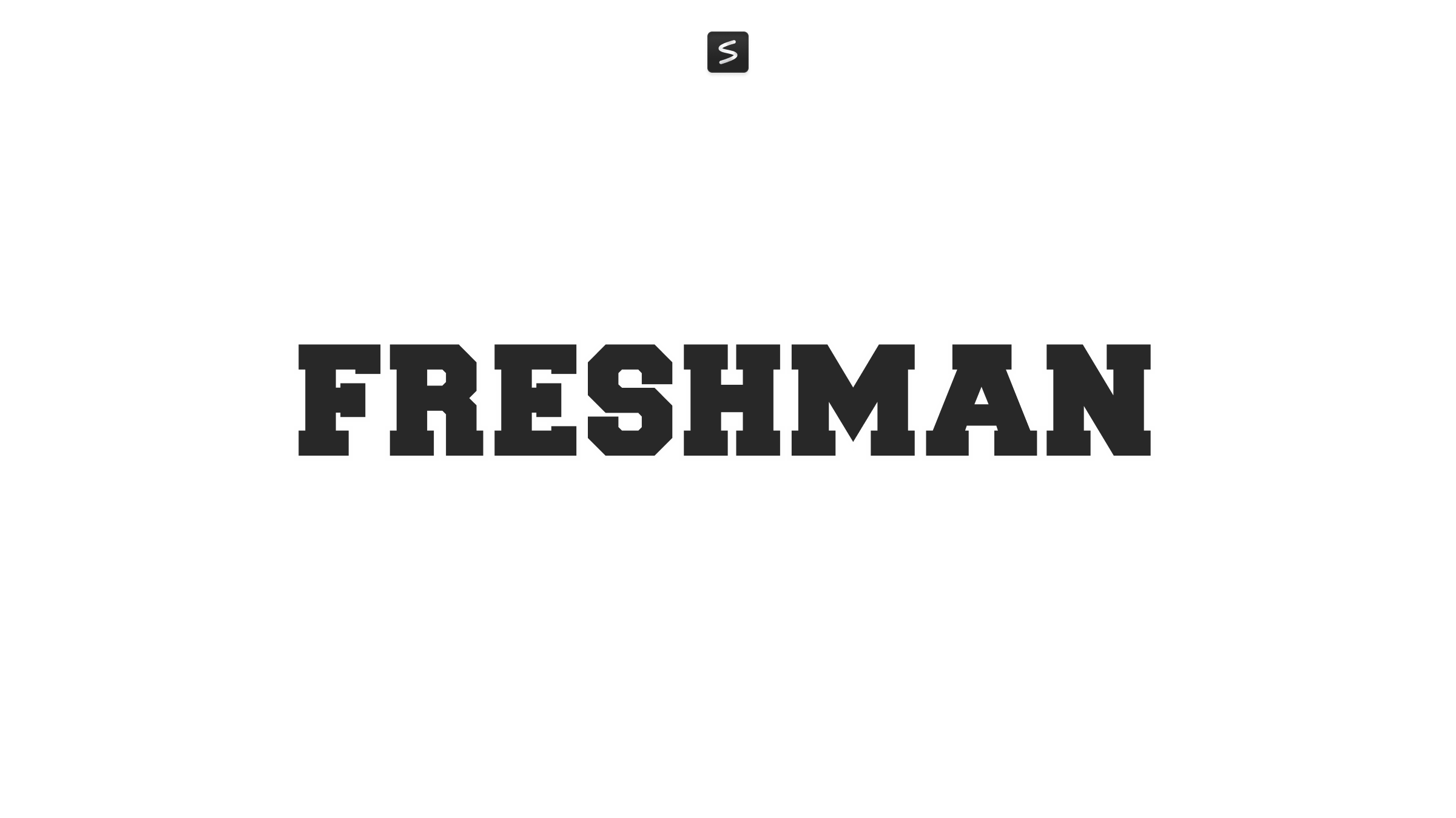 Freshman Font in action