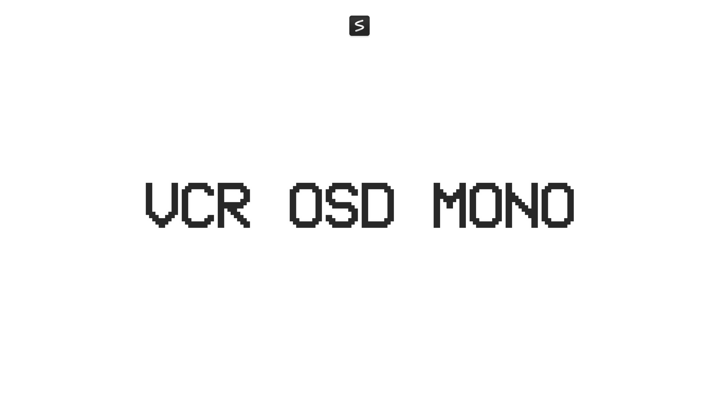 VCR OSD Mono Font in action